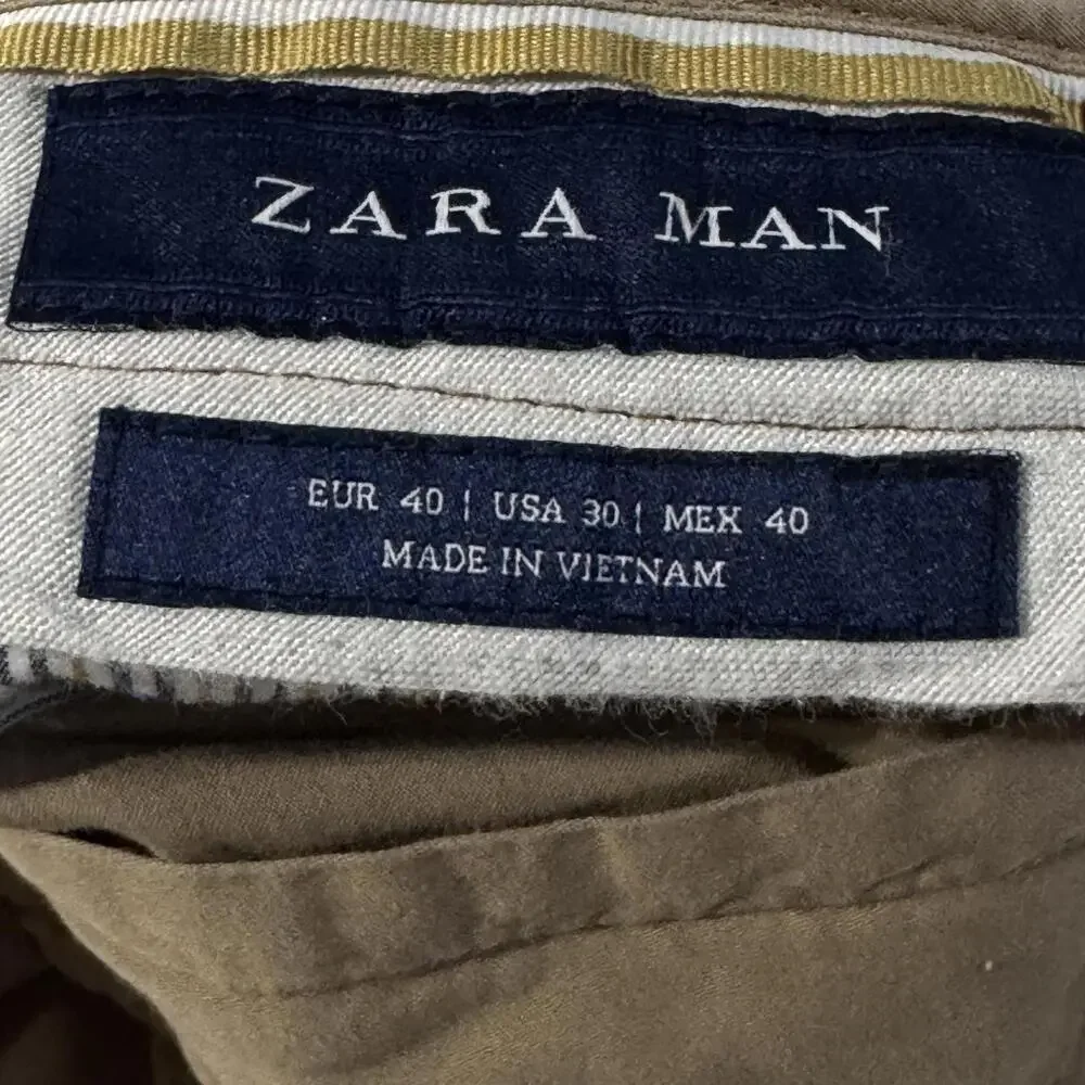 ZARA MAN Chino‎ Shorts Men's 30 Tan Khaki Cotton READ